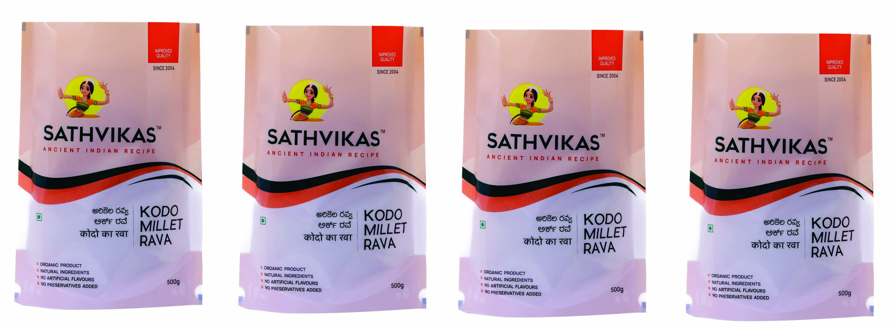 Sathvikas Arikalu / Kodo Millet Ravva (500 grams) Pack Of 4.